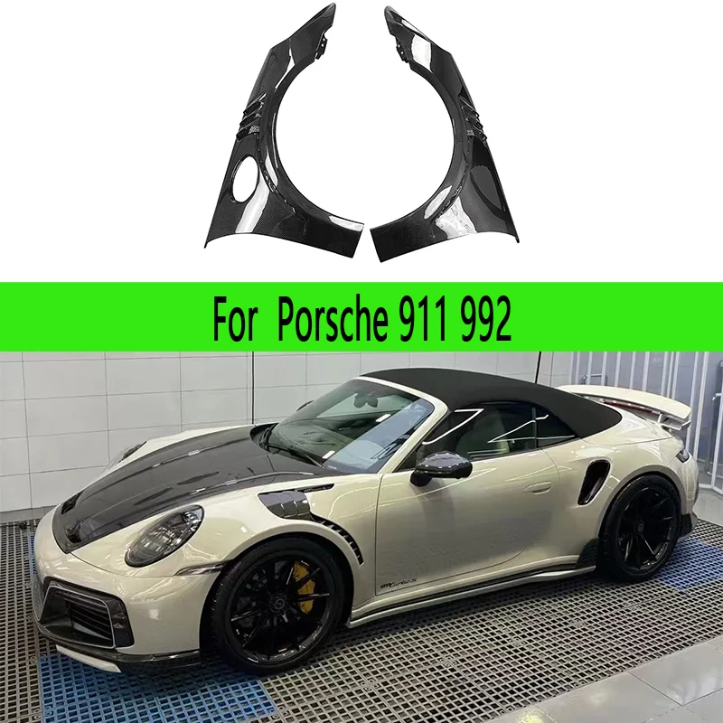 

For Porsche 911 992 GT3 style Dry Carbon Fiber Car Front Bumper Side Fender Air Vent Covers Trims Parts Upgrade automotive parts