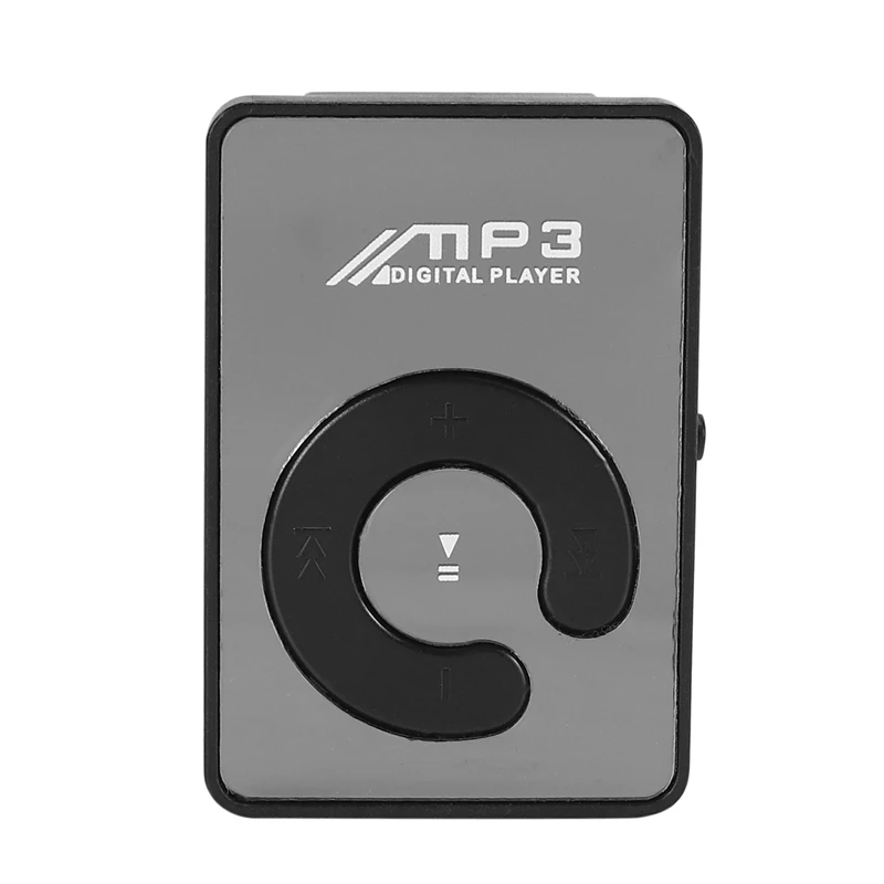 

Mini Mirror Clip USB Digital Mp3 Music Player Support 8GB SD TF Card Black