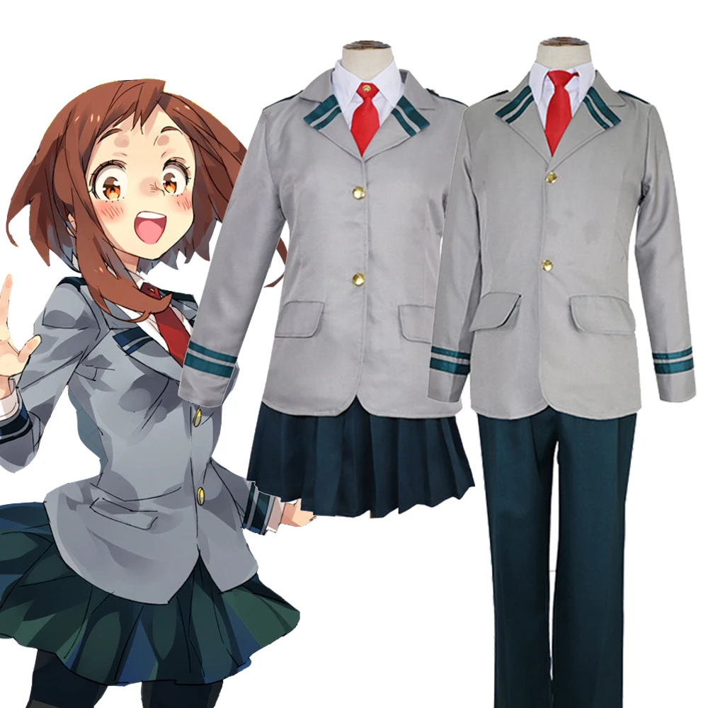 Disfraz de Cosplay de My Hero Academia, OCHACO URARAKA, Boku No Hero Academia, YAOYOROZU, MOMO, Bakugou Katsuki, Uniforme Escolar Completo