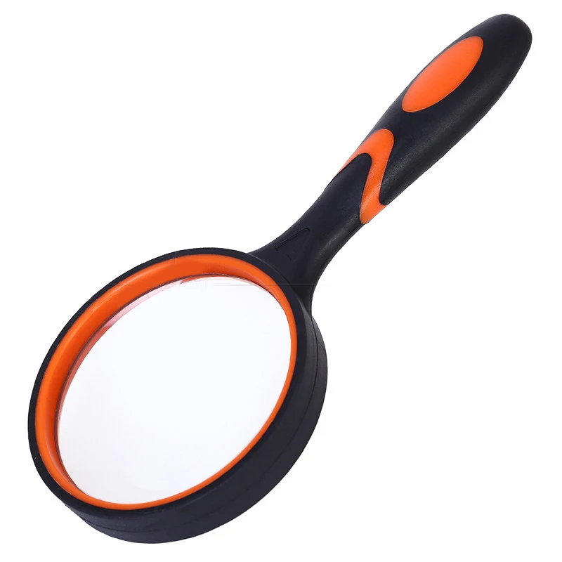 Loupe portative 10X à grande lentille de 75 mm, outil d'observation et de lecture antidérapant