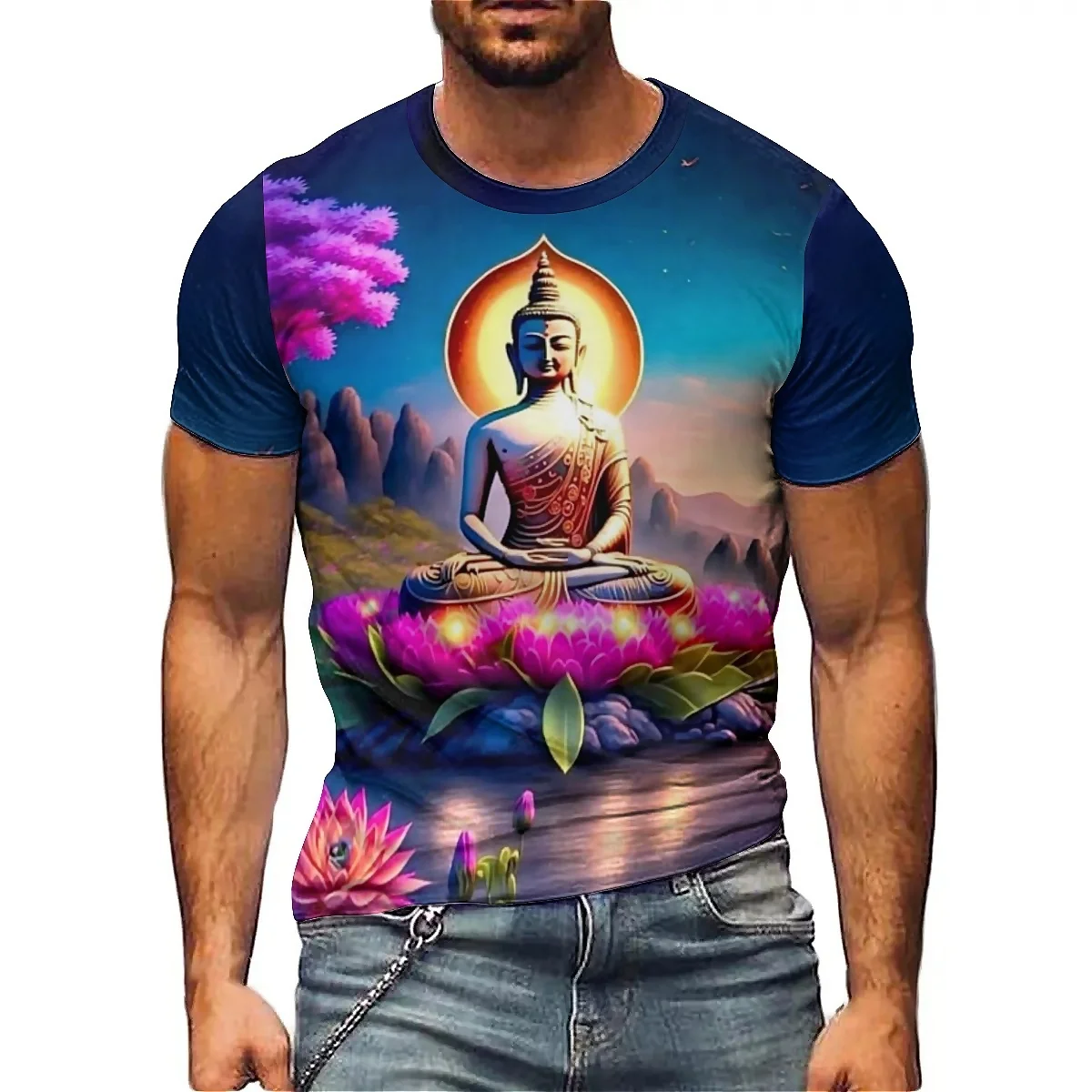 

Breathable & Quick-Dry Party Wear Men's 3D Printed Short-Sleeve T-Shirt - High-Quality Printing Top