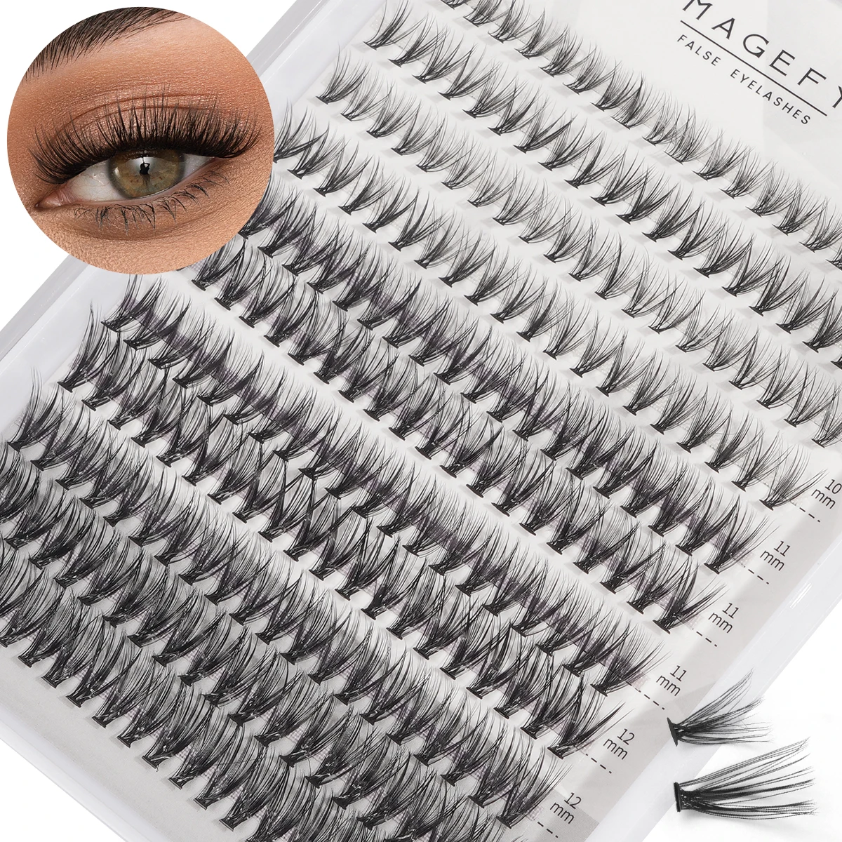 Magefy 220 cluster cílios individuais diy extensão de cílios 20d 30d onda natural 9-13mm com pinças de cílios suprimentos de maquiagem dos olhos