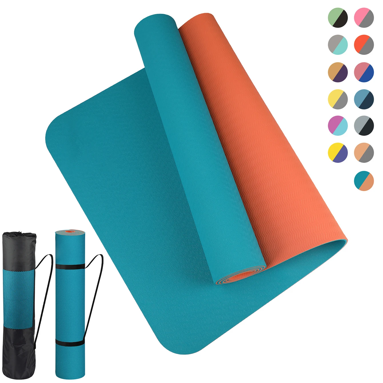 Non-slippery TPE yoga mat, thick two-color, high quality, for fitness, fitness, home, non-slip, 180x57cm