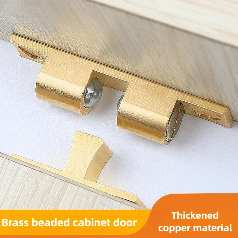 1/5 PCS Cabinet Door Catch Solid Brass Adjustable Spring Ball Latch Furniture Door Closer with Free Screws 40mm/50mm/60mm/70mm