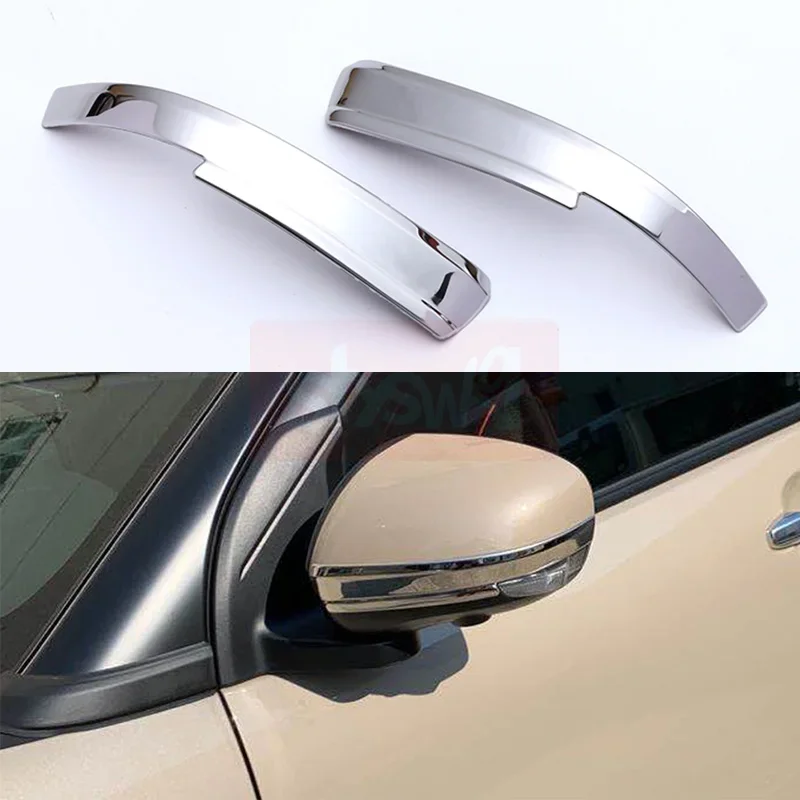 2Pcs Rear View Mirror Trim Cover Car Exterior Garnish for Toyota 2019 2020 Raize A200A/210A Stainless Steel Modeling Accessories