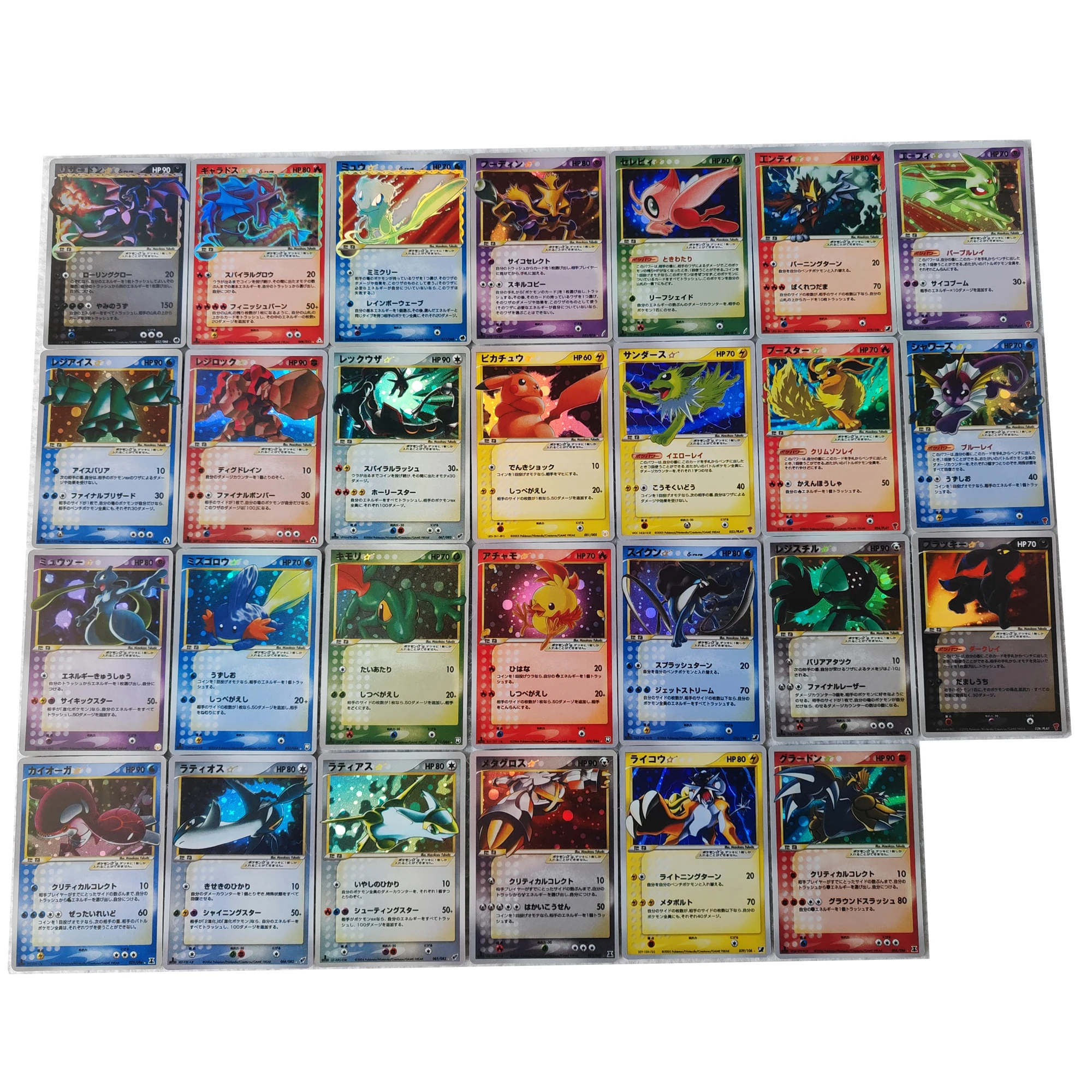 27Pcs/set Diy Pocket Monsters Japanese Ptcg Star Anime Charizard Pikachu Eevee Mewtwo Rare Collection Flash Cards Toye Gift