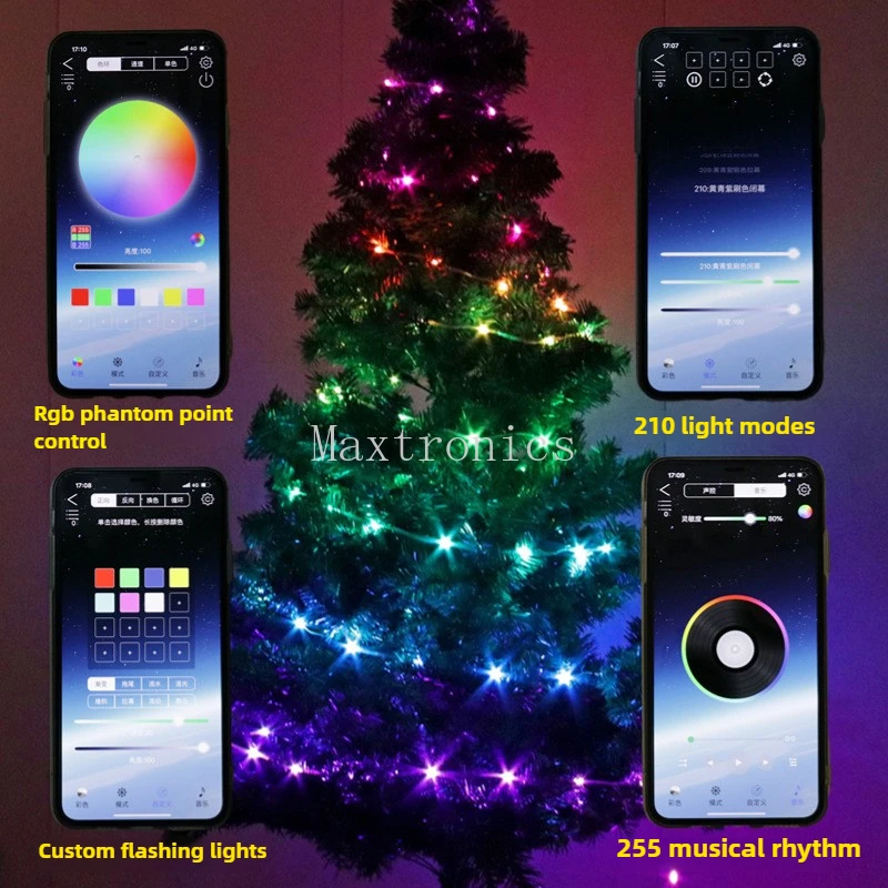 Dreamcolor WS2812B RGB Led Streifen Bluetooth Smart String Fairy Lichter Girlande Lampe Wasserdicht Für Weihnachten Party Vorhang Zimmer