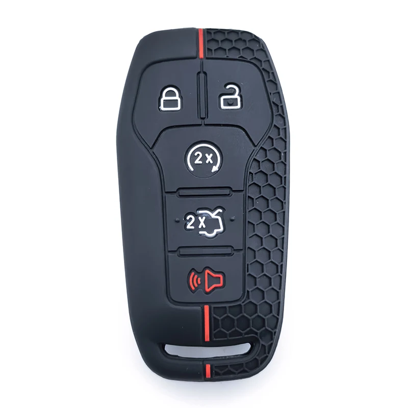 Funda de silicona para mando a distancia de coche, 5 botones, para Ford Fusion F-150 Edge Explorer Mustang Lincoln MKZ MKC Platinum 2016 F150 Lariat
