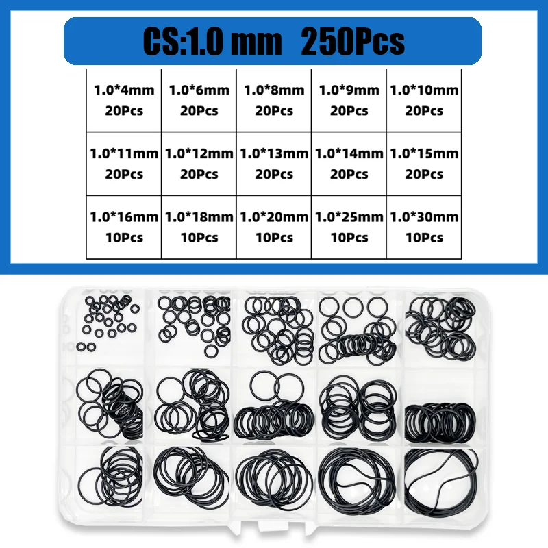 Insgesamt 3200 O-Ring CS1,0–3,1 mm Dichtungsscheibe, schwarzer NBR-O-Ring, Kfz-Reparatur, Sanitärdichtungen, ölbeständig, hohe Temperatur – Detail 23