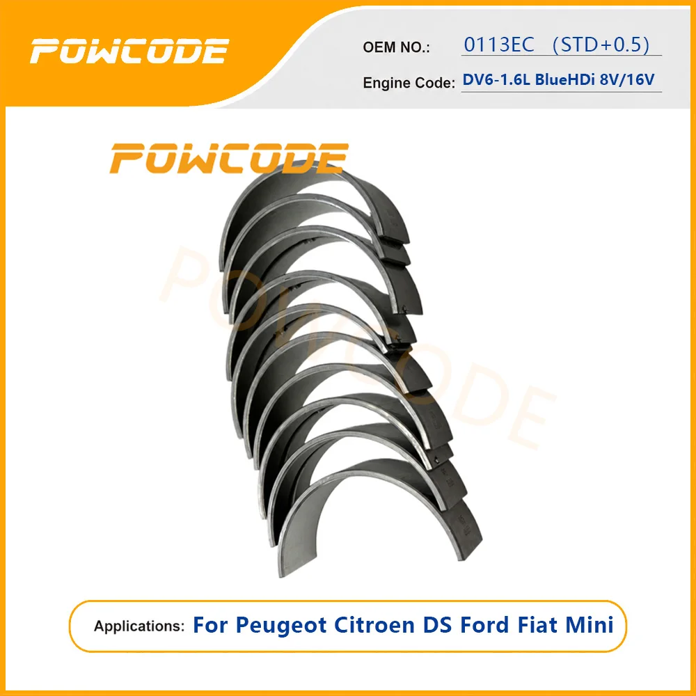 Crankshaft Bearing Set 0.5mm Undersize OE 0113EC For DV6 1.6L HDI BlueHDi 8V 16V Diesel Engine Fit Peugeot Citroen DS Ford Fiat