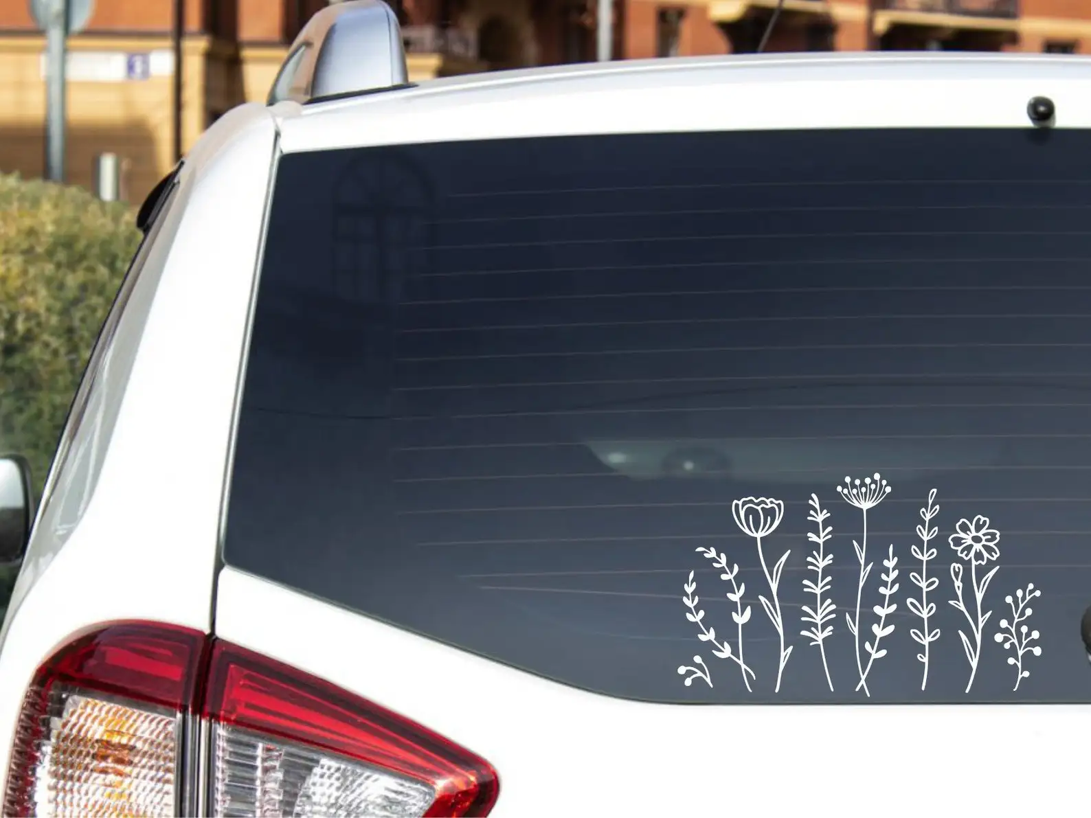 Wildflower Car Stickers Decoration Bumper laptop Sticker Rear Window Fashion Stickers Plant Lover Creative Sport PVC Vinyl Decal view 3