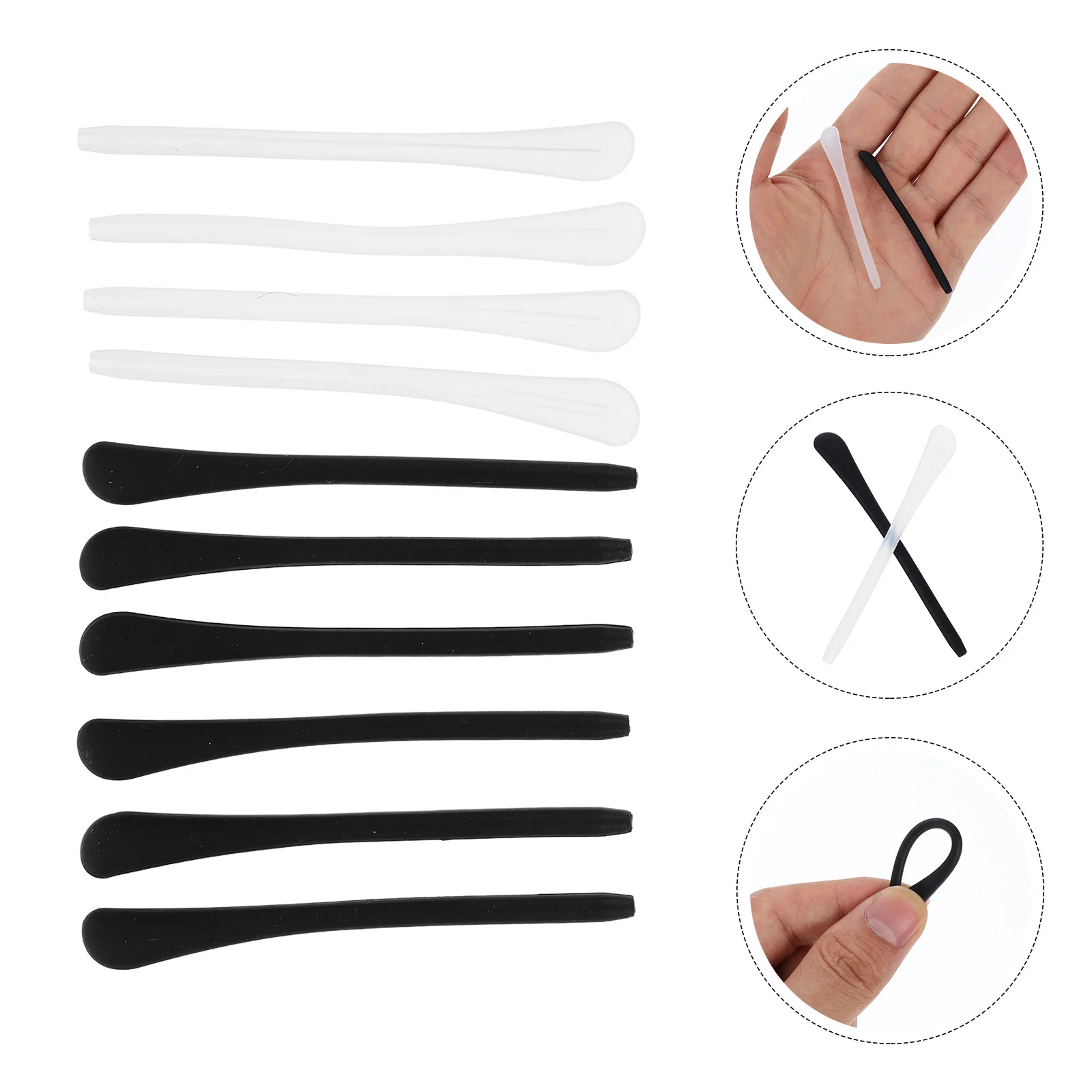 

5Pairs Silicone Eyeglass Ear Cushions Anti-Slip Glasses Ear Grips Temple Tips Prevent Slipping for Reading Sunglasses Glasses