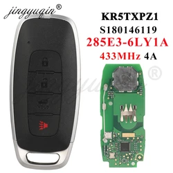 Jingyuqin S180146116 KR5TXPZ1 433MHz 4A kluczyk do zdalnego sterowania samochodem dla Nissan Versa 2023 2024 Auto 4BT inteligentny bez przycisków Fob 285E3-6LY1A