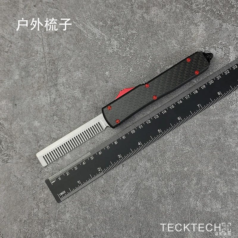 ألياف الكربون سلسلة Ultratech D2 الصلب CNC 6061 الألومنيوم مايكرو الترا تك EDC أدوات التكتيكية والعتاد TECKTECH مشط