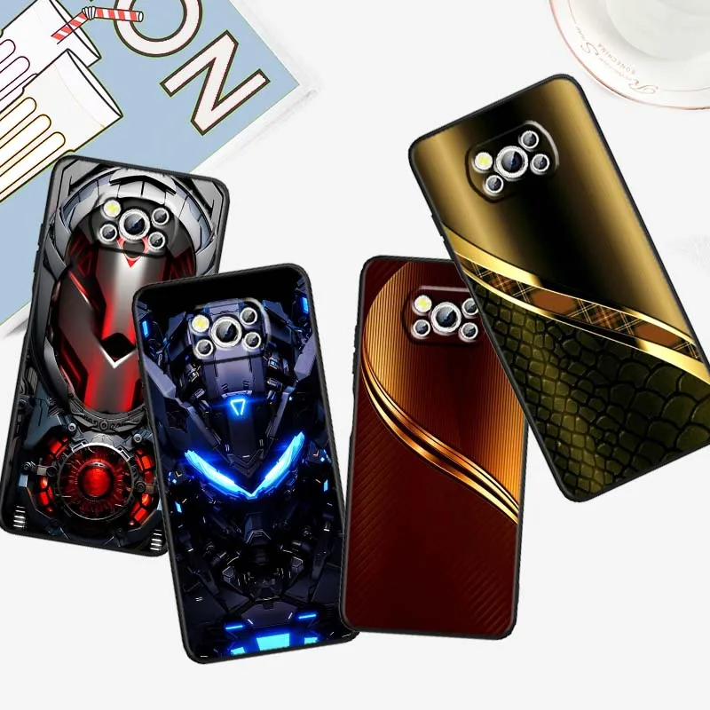 

Mechanical style pattern Phone Case For Xiaomi Mi Poco F3 F4 F5 F6 X3 X4 X5 X6 X7 M3 M4 M5 M6 M7 GT Pro 5G Black