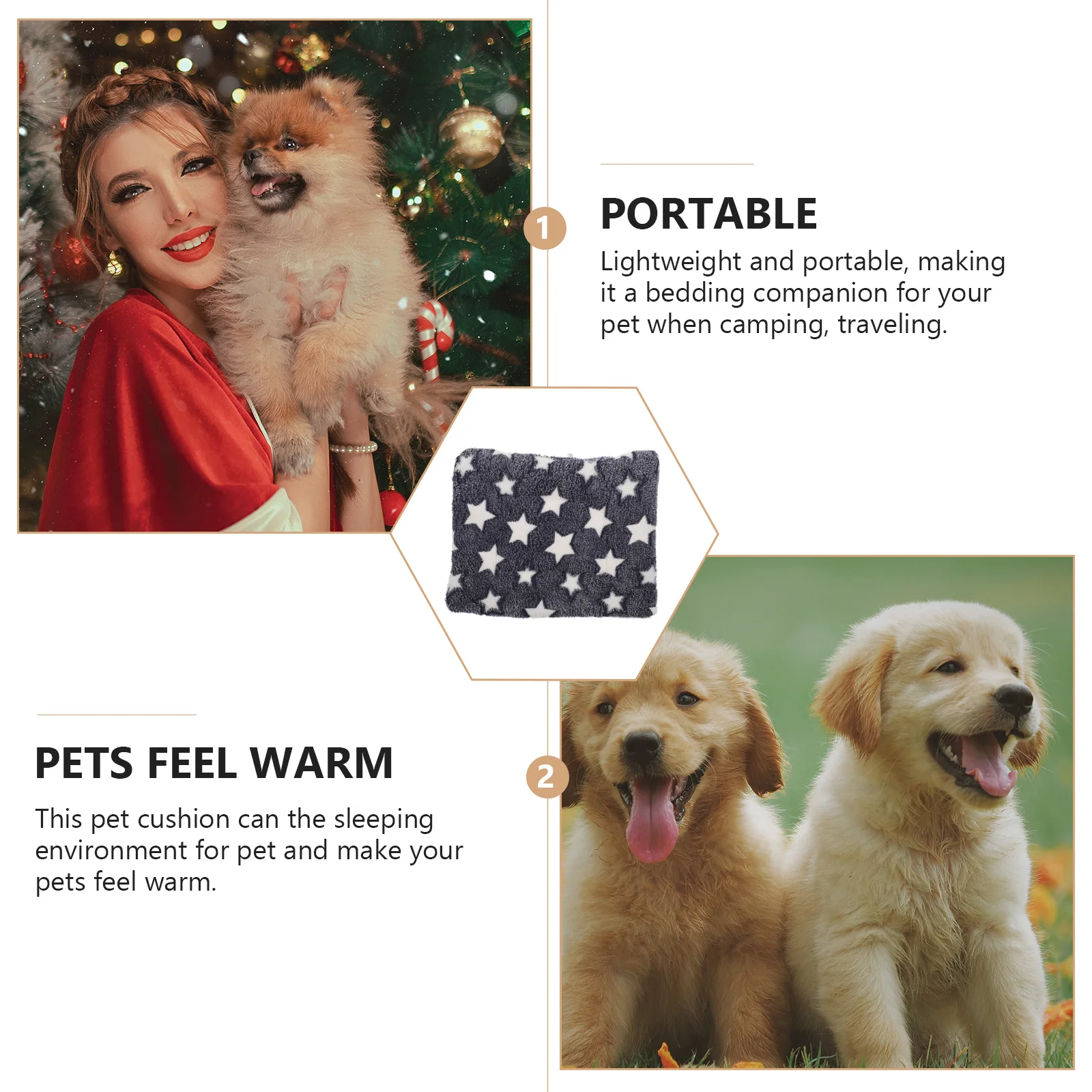 2枚組 ペット用寝具 犬猫用 ソフトフロアクッション 携帯用敷物 クレート ソファ 車 旅行 秋冬用寝具 ペット用