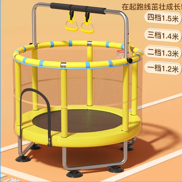 with Safety Net Kids Toys Birthday Gift Diameter 1.4m Trampoline Bounding Table for1-3 Kids Children's Indoor Trampoline Set
