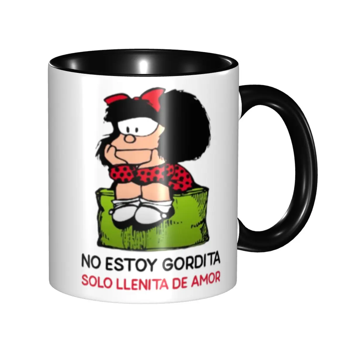 Custom Quino Comic Cartoon Mafalda Coffee Mugs DIY Ceramic Tea Milk Cups