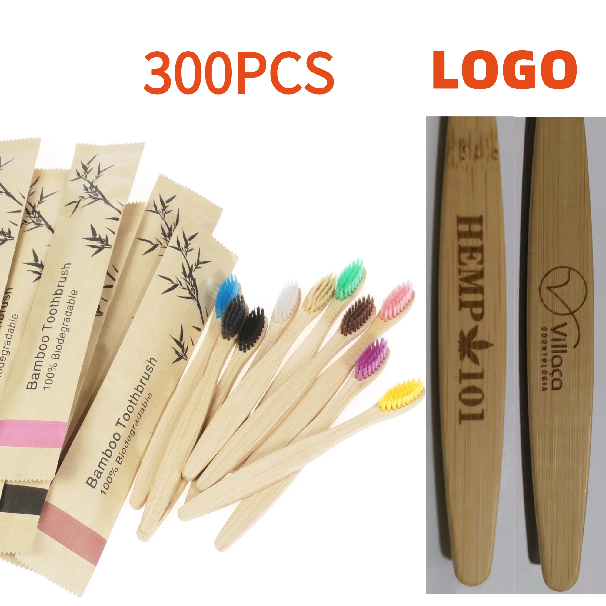 Wholesale 300packs BAMBOO TOOTH BRUSH Children Adults Wooden tooth brush Child bamboo brushes for teeth