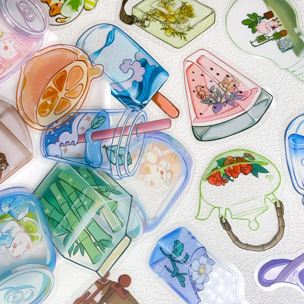 50pcs Transparent Objects PET Stickers Decals For Laptop Notebook Skateboard Guitar Helmet DIY Cartoon Aesthetic Stickers image 6