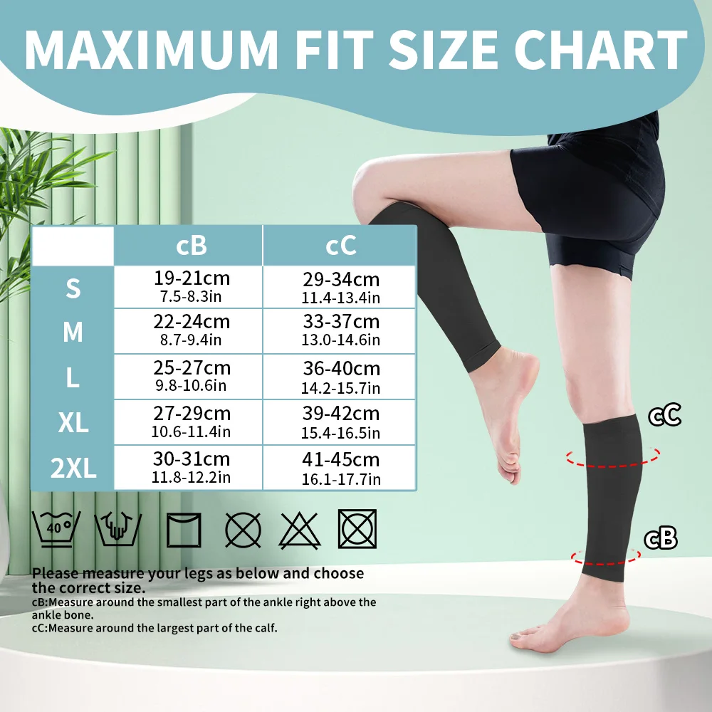 Legbeauty Compression Calf Socks for Women and Men Footless Pressure Support Leg Sleeve Brace Varicose Veins,Running