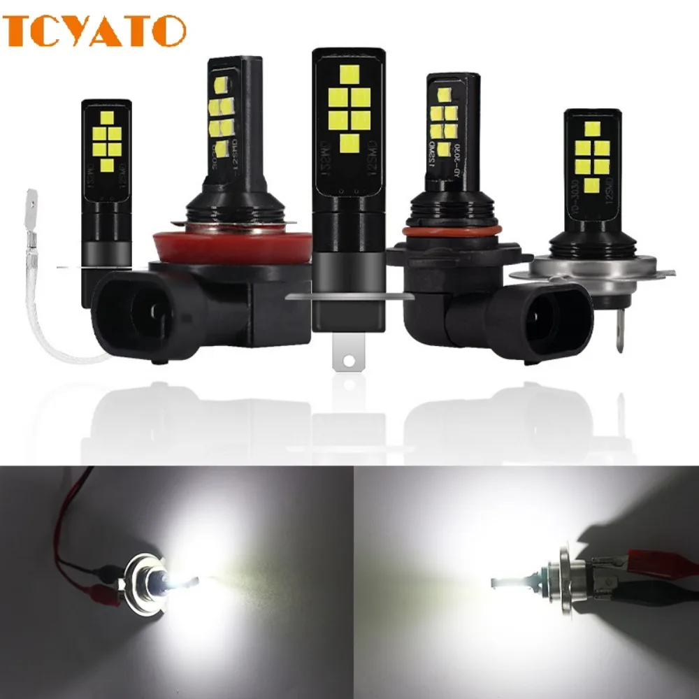 

TCYATO 2Pcs H8 H9 H11 Светодиодные фары Автомобильные противотуманные фары Авто DRL Лампы Led Canbus 30W 12V 24v 3000K 6000K 12000K