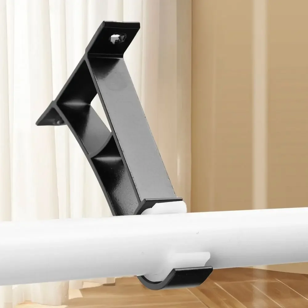 New Aluminum Alloy Curtain Rod Support with Screws Heavy Duty Curtain Fixing Clip Single Metal Window Hardware Tools
