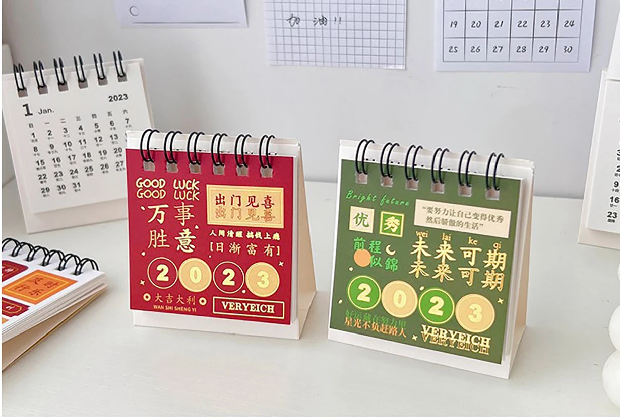 2023  Year Creative Calendar Mini Calendar Simple Table Decoration New Year Calendar Week Calendar Mini Office Table Calendar
