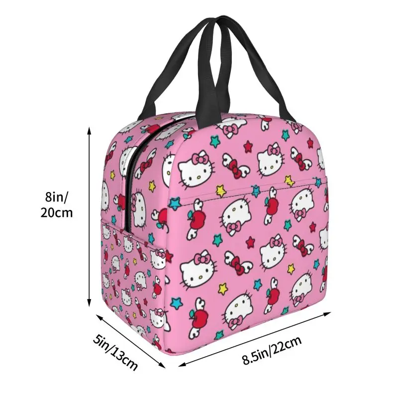 Borsa per il pranzo isolata Hello Kitty personalizzata per la scuola borsa termica per il raffreddamento riutilizzabile Bento Box donna contenitore