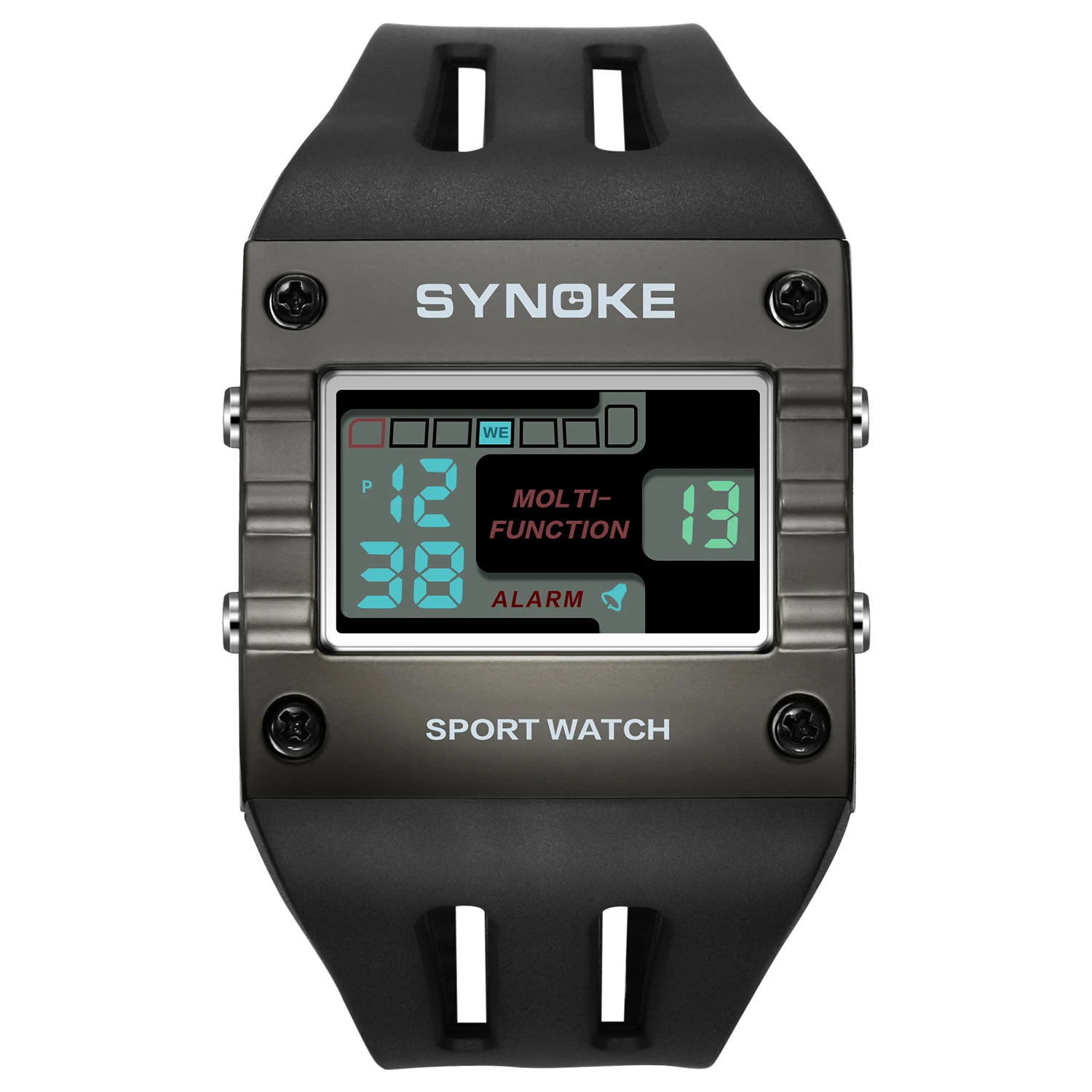SYNOKE Relógio esportivo digital masculino, números grandes, mostrador grande, dígitos grandes, fácil de ler, à prova d\'água, relógio militar de