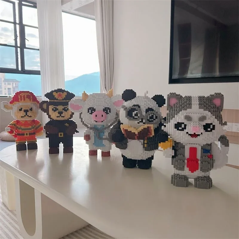 

30cm New Creative Cute Animal Rabbit Panda Professional Small Particle Building Blocks DIY Creative 3D Model Children's Toy Gift