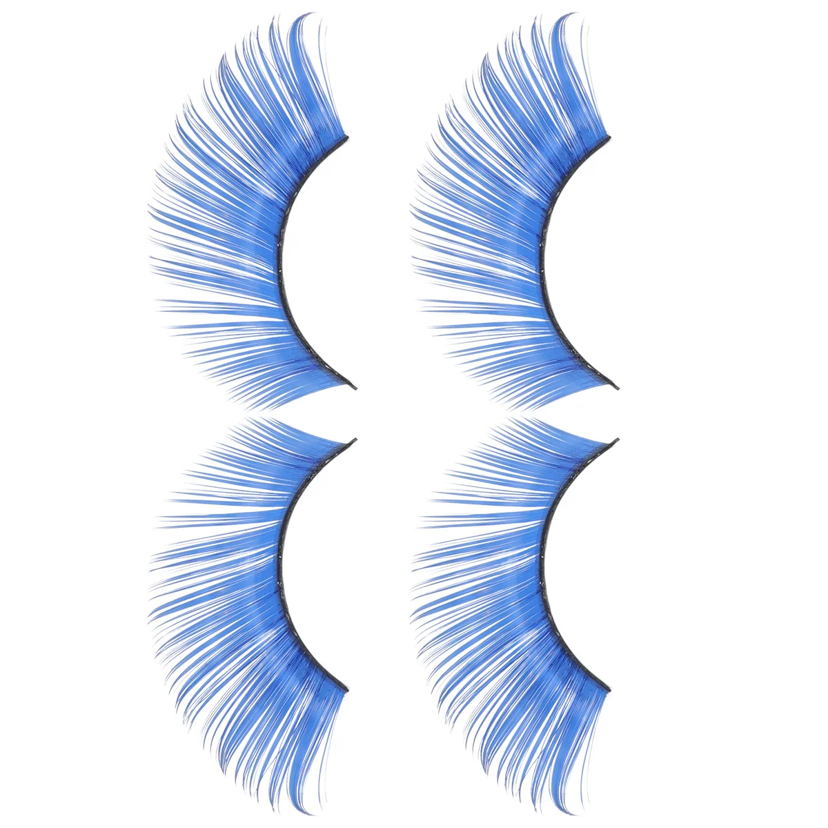 Pestañas postizas azules, pestañas postizas curvadas naturales reutilizables para fiesta de Halloween, Cosplay, herramientas de maquillaje para escenario nocturno