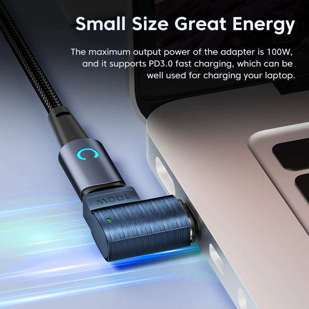 Toocki Adattatore USB C magnetico da 100 W USB 3.0 Tipo C per Samsung Huawei Oneplus Convertitore OTG LED dati 5 Gbps per MacBook iPhone 15