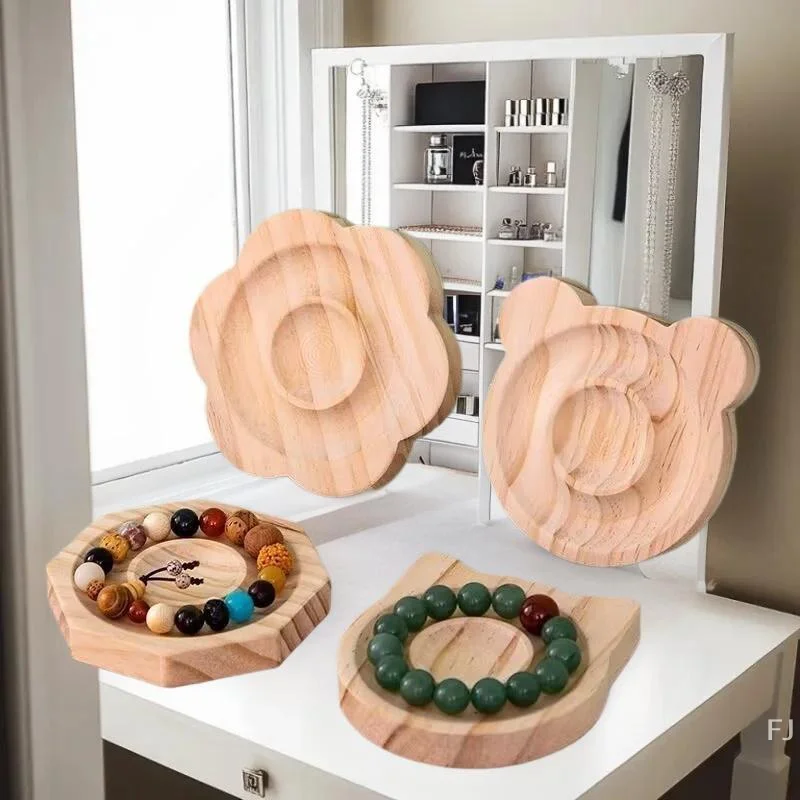 [YU]Simple Solid Wood Jewelry Storage Tray Multi-Purpose Necklace Bracelet Wooden Display Tray High-Quality Jewelry Display Tool