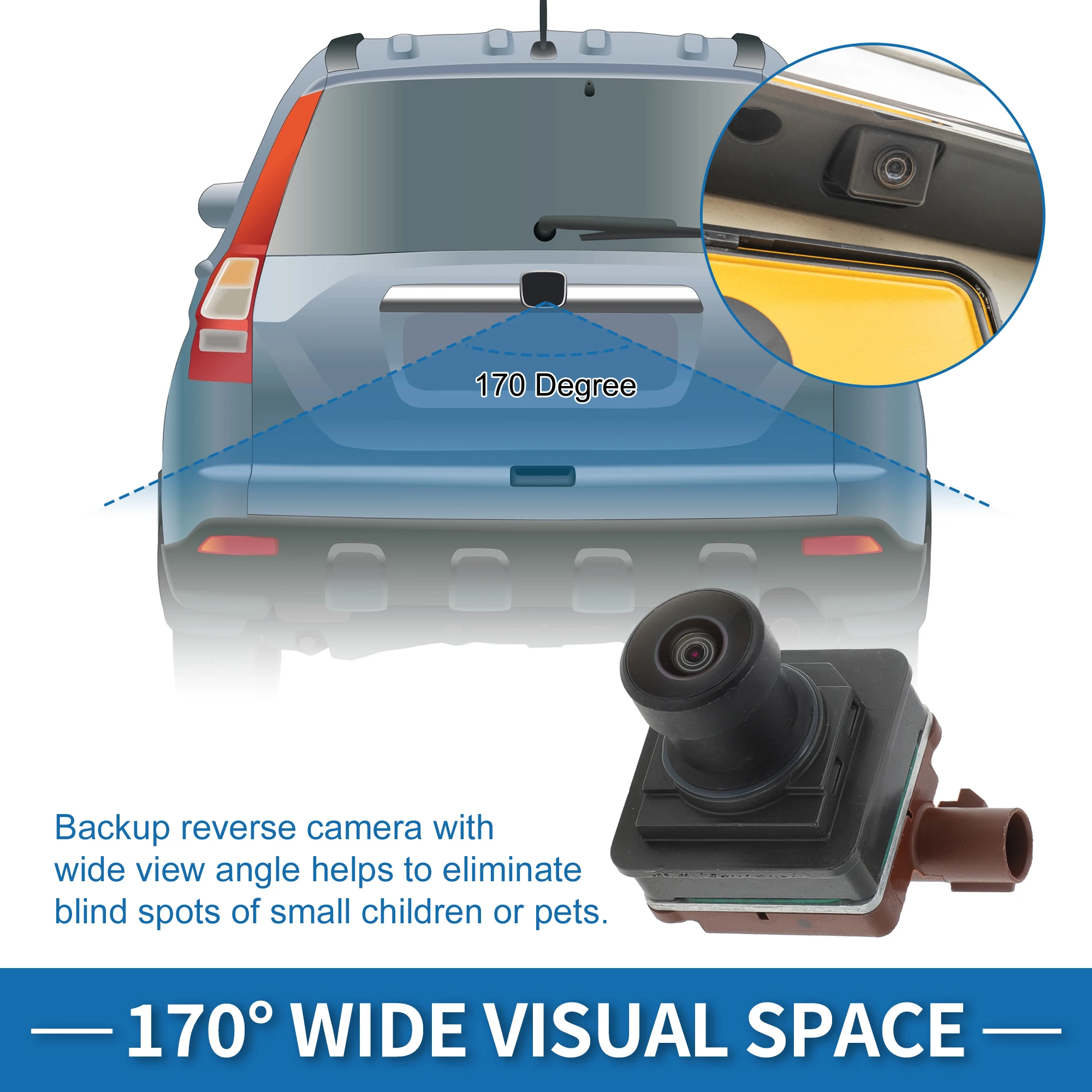 UXCELL Rear View Park Assist Backup Camera PJ7Z-19G490-B for Ford F-150 2021-23
