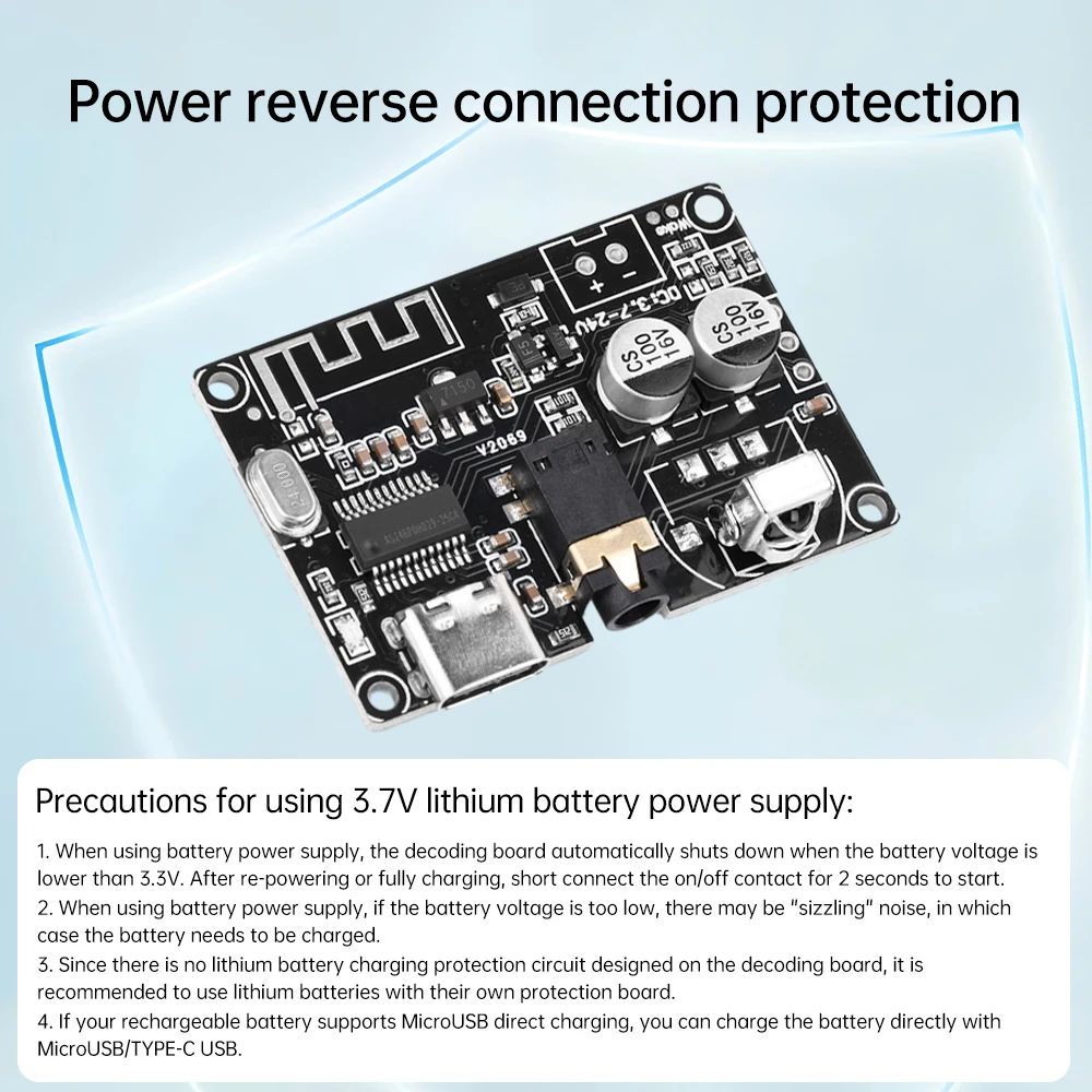 Bluetoothオーディオデコーダーボード,デュアルチャンネル,hifiステレオ,リモコン,調整可能な音量,DC3.7-24V