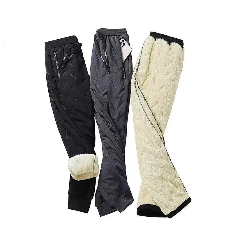 Calça masculina quente de inverno, calça extra grossa, impermeável e resistente ao frio, externamente, vestindo, novo, 2023