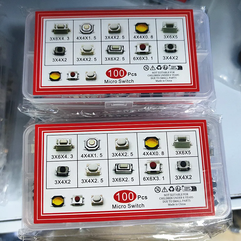 100/200/250Pcs/Set 10 Types FOR Car Keys Remote Control Keys Button Touch Microswitch Kit Tactile Push Button Switch