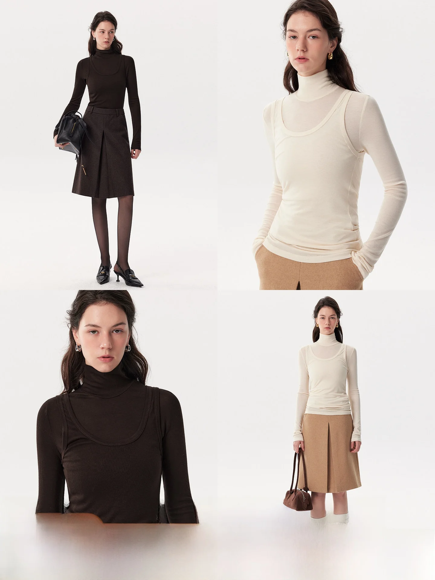 

Женский модный комплект из двух предметов: базовая футболка с длинным рукавом и жилет, разноцветный, с эффектом многослойности