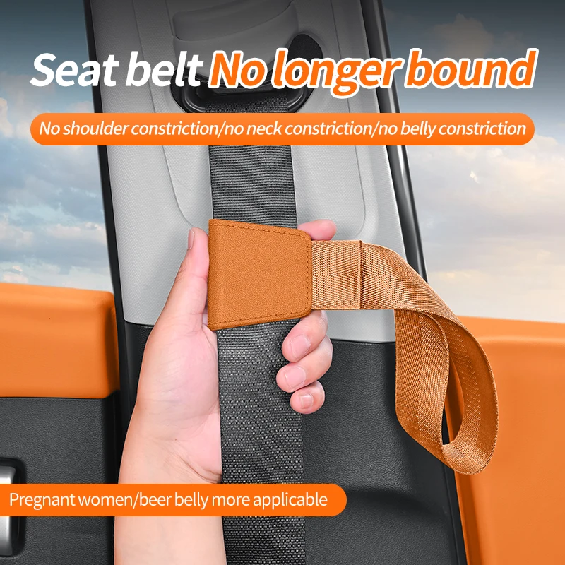 Car Magnetic Seat Belt Extension Handle & Limiter Fixing Strap Driver Easy Reach Extension Seat Belt Practical Car Accessories