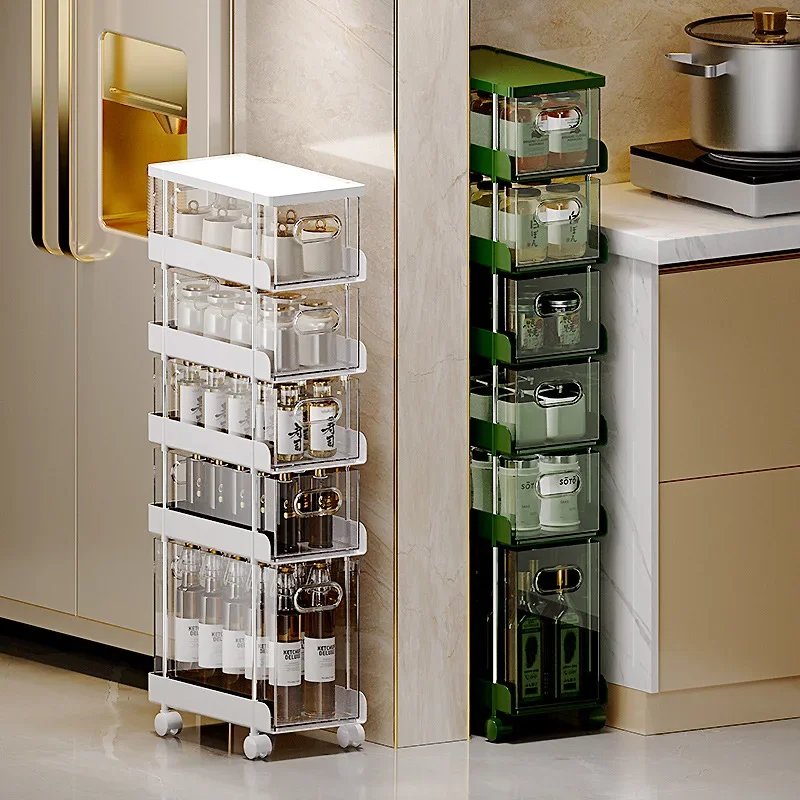 

Drawer Type Compartment Storage Cabinet Kitchen Side Shelf Toilet Storage Box Ideal for Home Organization and Storage