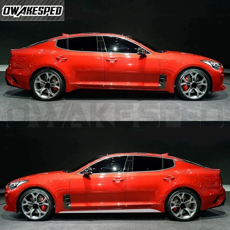 For KIA Stinger GT GTS Car Door Both Side Skirt Sticker Auto Body Decor Vinyl Decal Racing Sport Stripes Auto Accessories view 2