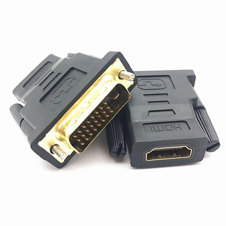 10pcs Gold plated DVI (24+1) male to female HDMI DVI female to female HDMI HD adapter HDMI connector Optoelectronic Displays