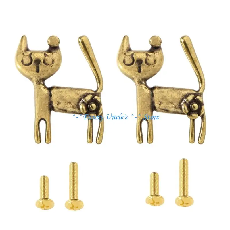 E7CD Metal Furniture Pull with a Distinctive Feline Form for Refreshing Cabinet Fronts, Wardrobes, Bookcases, and Drawers