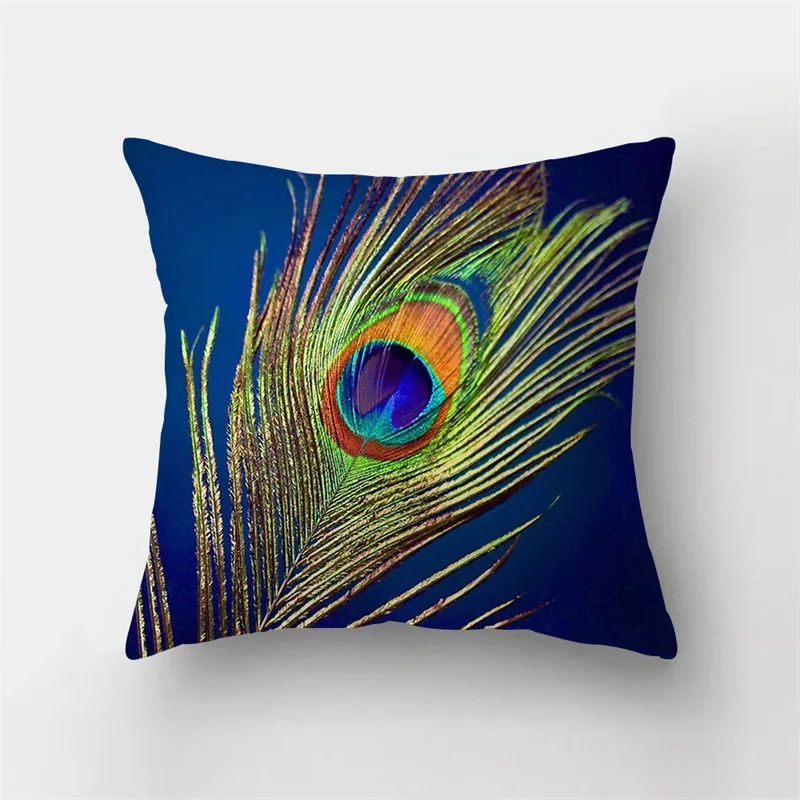 Peacock feather print pillowcase Living Room sofa Bedroom embrace natural theme decoration home Eco Decoration Pillowcase