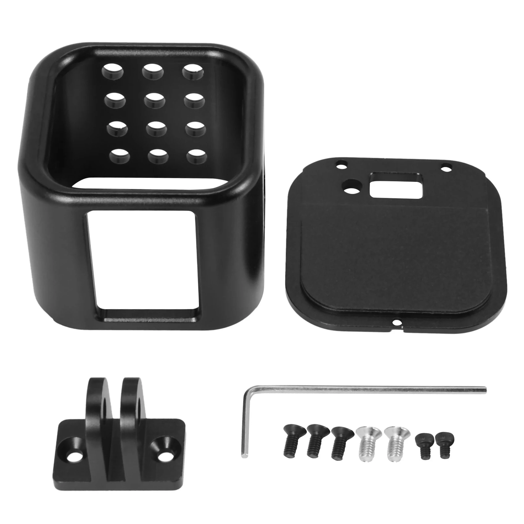 ABKN-2X Capa de liga de alumínio para câmera gopro hero 4/5, acessórios para câmera de ação esportiva, preta