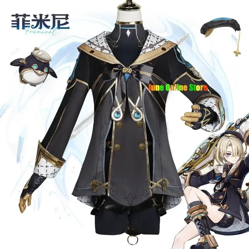 Game Genshin Impact Freminet Cosplay Costume Wig Genshin Impact Game Uniform Has Halloween Party Clothing