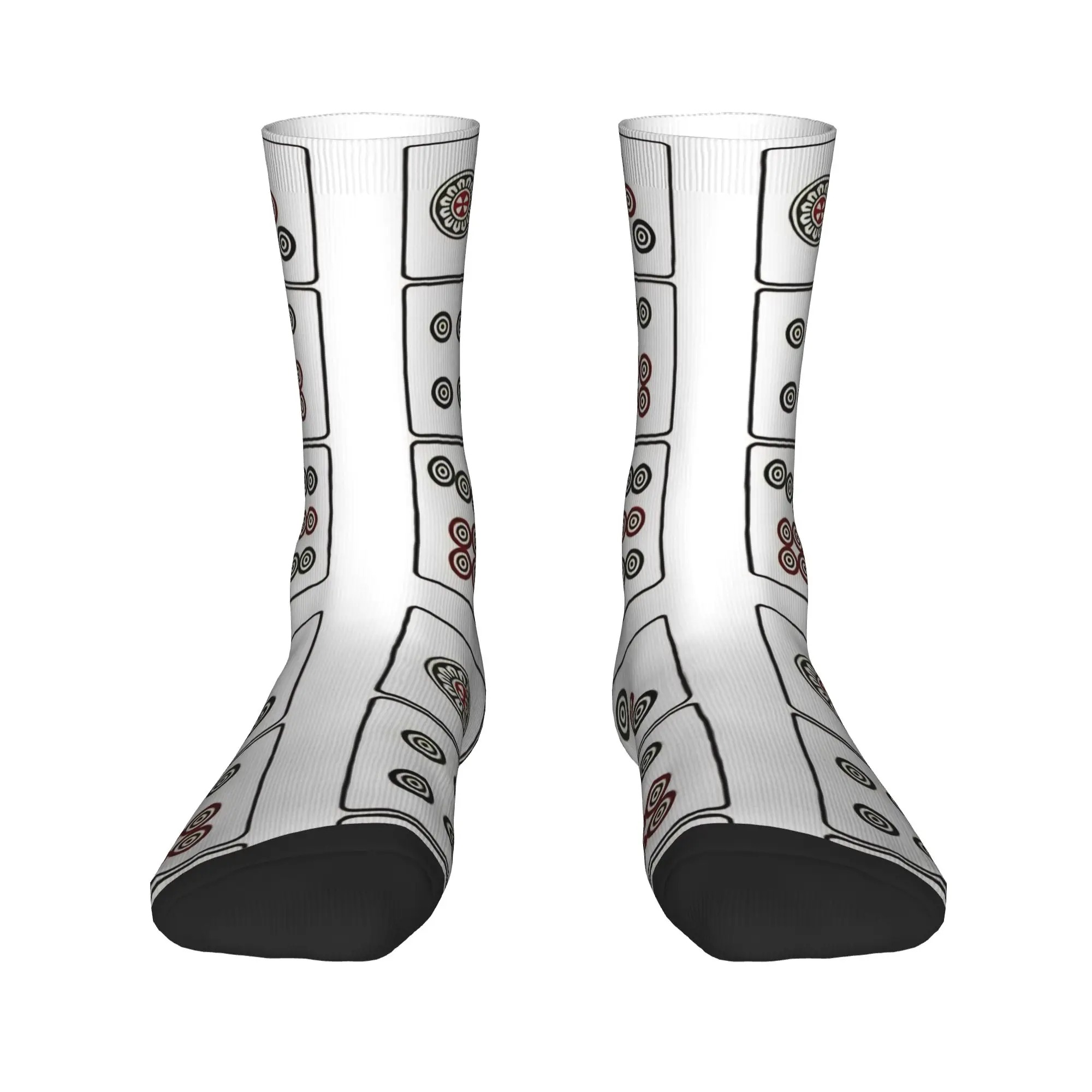 Mahjong Tile Circles 'Tong'   Socks Autumn  Stockings Modern Men Comfortable Socks Custom Outdoor Non-Slip Socks