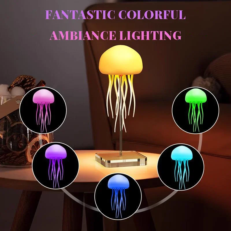 

Creative Voice Control LED Jellyfish Night Light for Bedroom Gift Idea Cute Desk Lamp for Home Decor