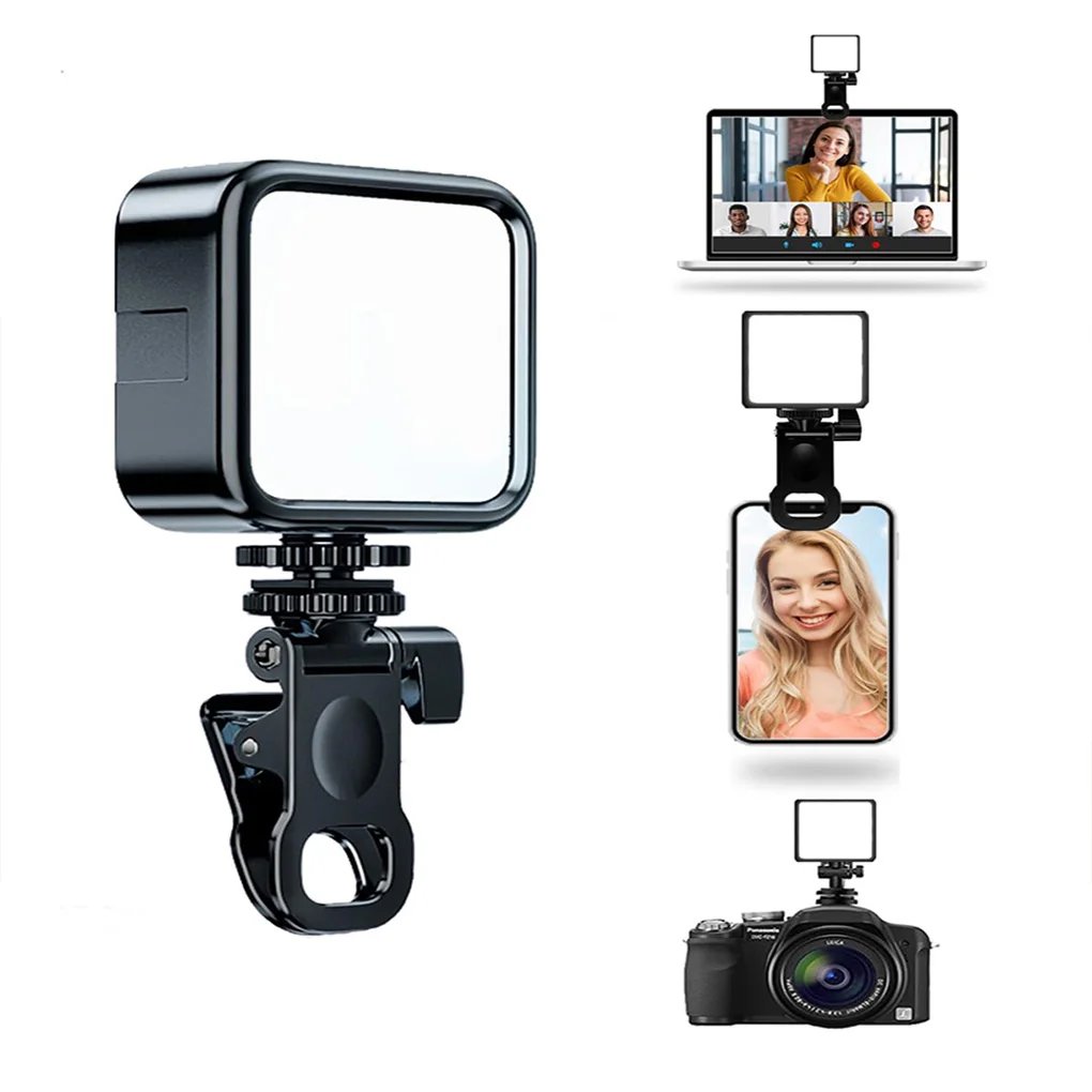 Portable LED Selfie Light for iPhone for Samsung Mobile Phone Laptop Clip Rechargeable Flash Fill Photo Video Photography Lamp